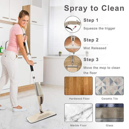 Health Spray Mop – Refillable Microfiber Floor Cleaning Mop