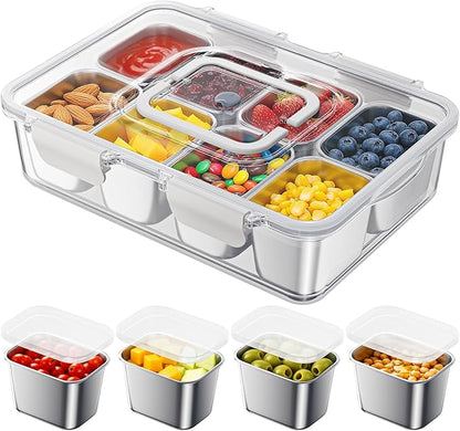 Multi-Compartment Snack Box – Portable Leak-Resistant Food Storage Container