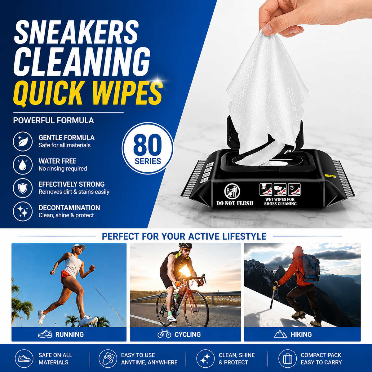 Sneaker Cleaning Quick Wipes – Instant Shoe Cleaning Wet Wipes