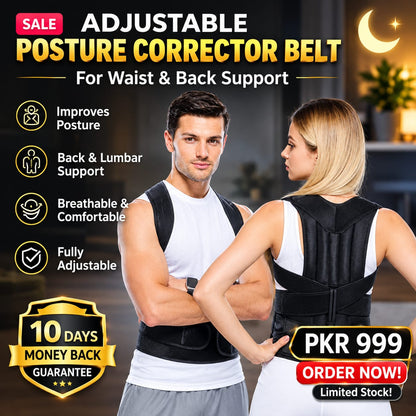 Adjustable Posture Corrector Belt for Waist and Back Support