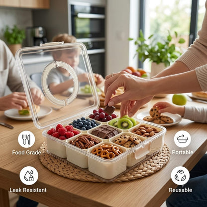 Multi-Compartment Snack Box – Portable Leak-Resistant Food Storage Container