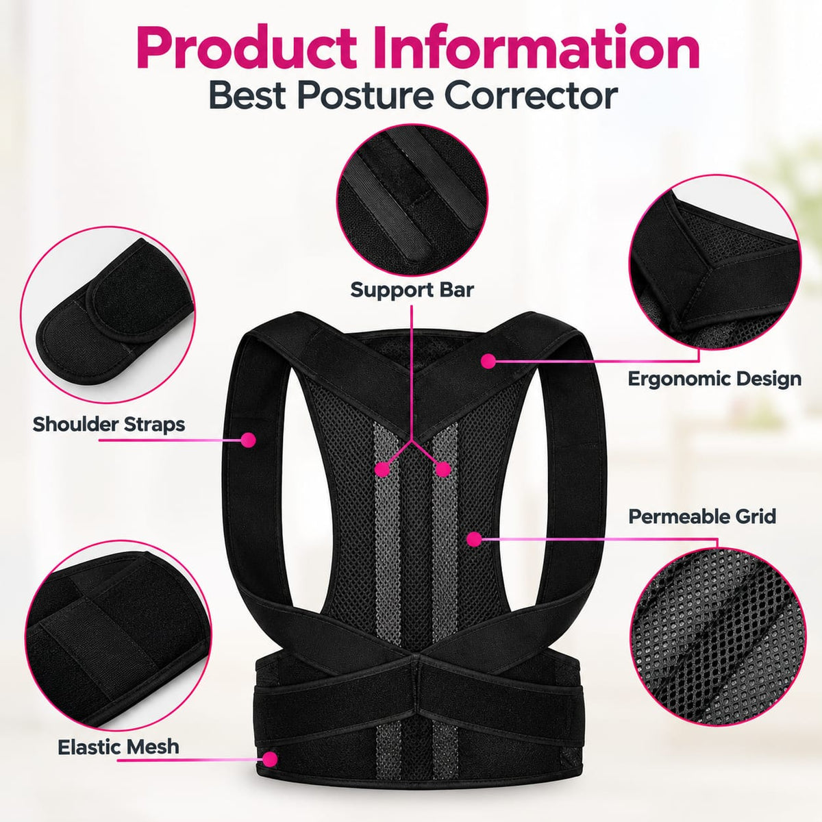 Adjustable Posture Corrector Belt for Waist and Back Support